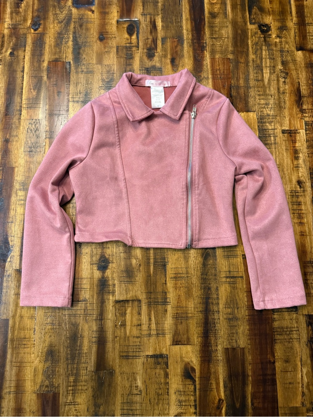 🍒 Coquette Girl, barbie pink cropped zipper jacket sz 10. statement piece soft